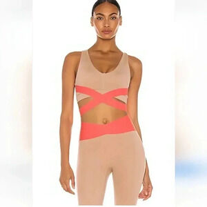 Stylish Tan and Coral Women's Leggings